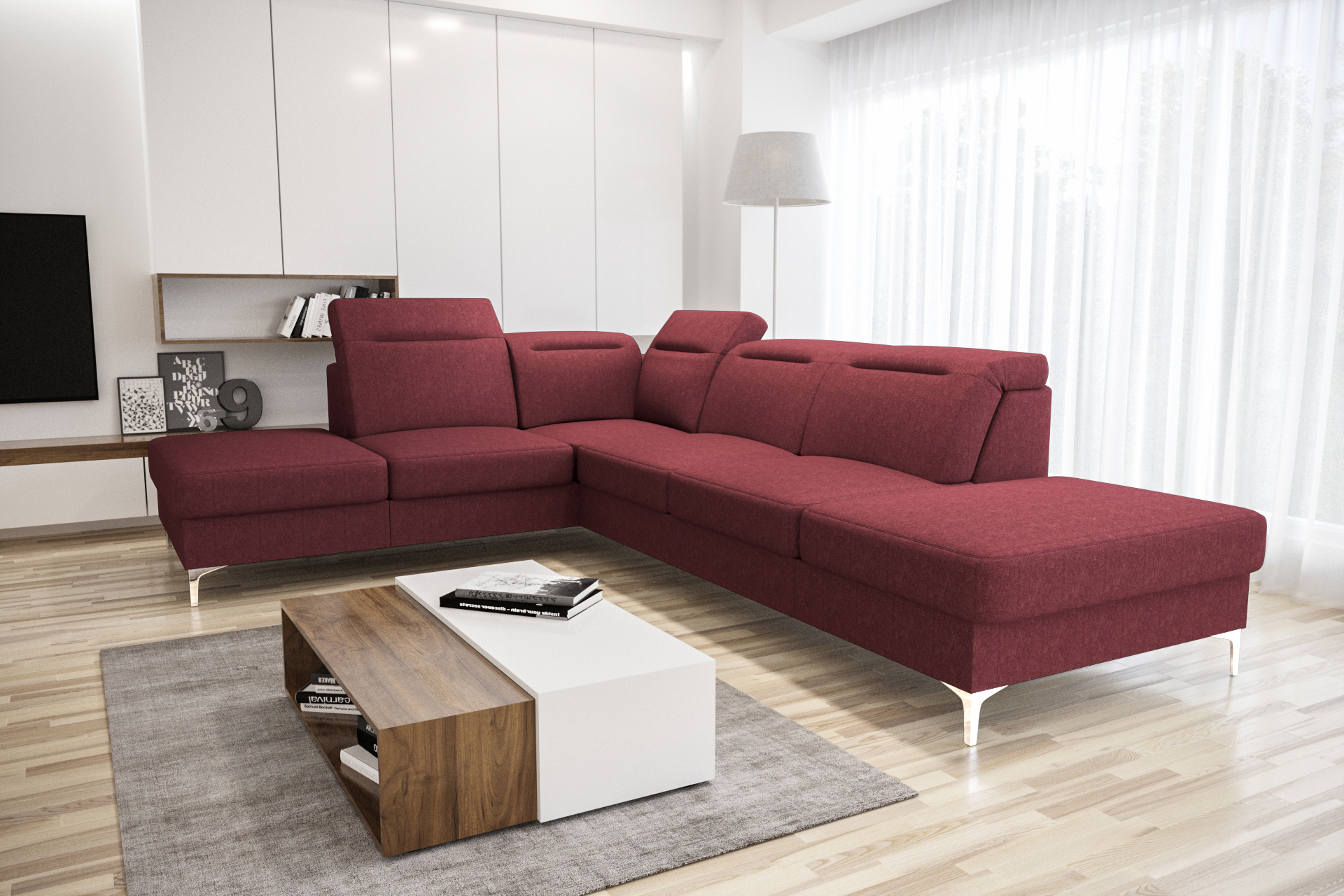 Oslo Ecksofa Weinrot Gemma